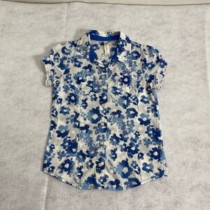 Cherokee Blue Floral Kids Button Down Shirt